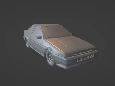 1980s Classic Car Fully Featured Low-poly 3D model