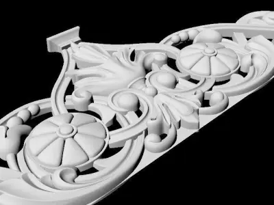 Central decor ornament for furniture 3D model 1025