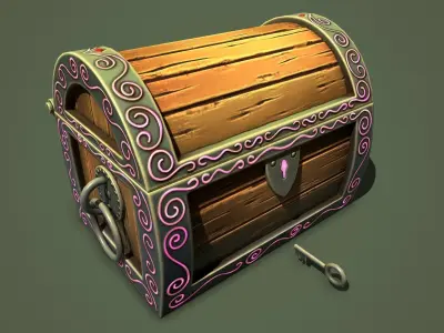 magic chest Low-poly 3D model