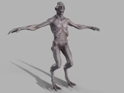 Monster with piercing Low-poly 3D model