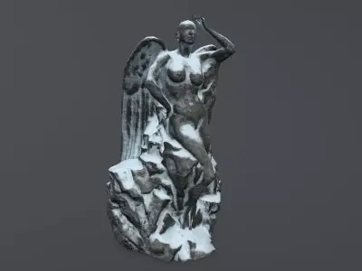 woman statue 1  Low-poly 3D model