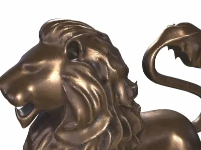 lion statues 3D model
