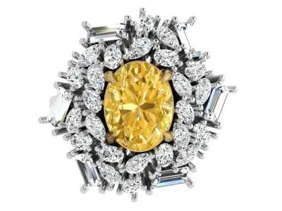 Luxury Ring With Diamonds 3833 3D print model