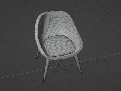 Chair with wooden legs Free low-poly 3D model