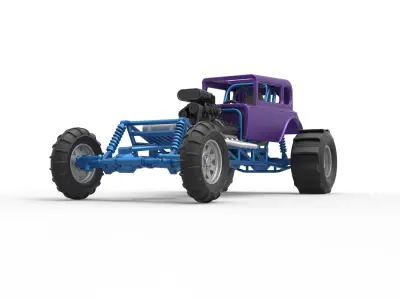  Mud dragster Hot Rod Scale 1 to 25 3D print model