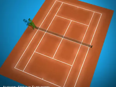 Tennis field 3D model