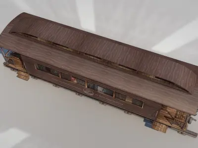 Wild West Luxury Train Car 3D model