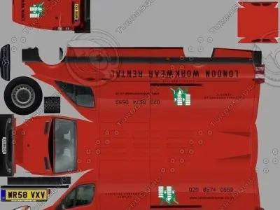 Mercedes benz Sprinter London rental Extra long Low-poly 3D model