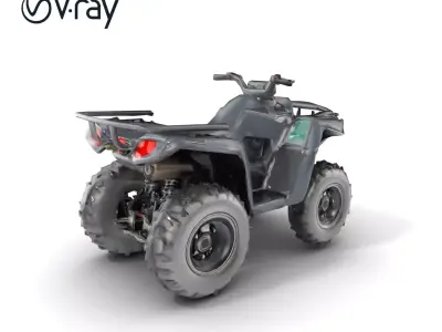 Matte Black ATV OffRoad Vehicle model pack Low-poly 3D model