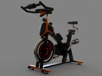 Spinning Bike Gym Low-poly 3D model
