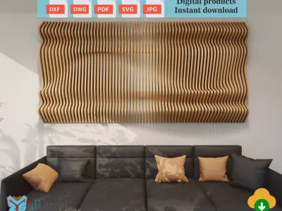 Parametric Wave Wall Low-poly 3D model