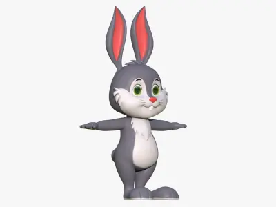 Cartoon Rabbit 3D model