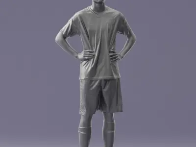000316 Young Male Soccer Player Standing 1114 3D model