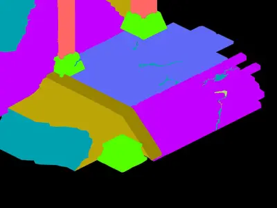 Stone Tomb Map - Doorway Staircase Base 02 3D model