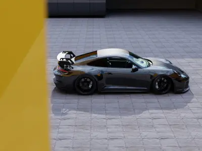 Automotive Render Scene 3D Blender File Textured  3D model