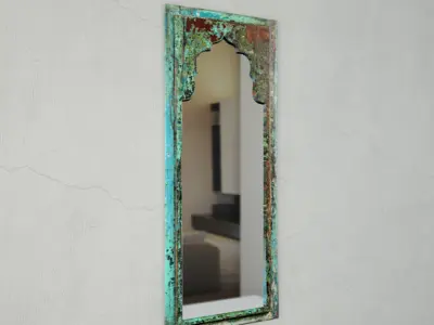 Vintage Wood Moorish Mirror 3D model