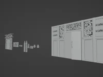 Door Ornament Pack Low-poly 3D model
