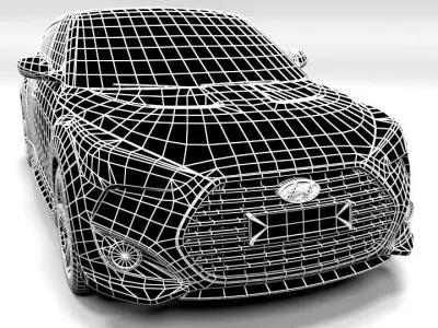 HYUNDAI VELOSTER TURBO  LOWPOLY Low-poly 3D model