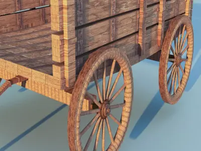 cart wood 3D model