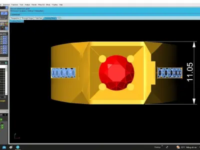 Luxury Square Gemstone Men Ring Jewelry Design 4829 3D print model