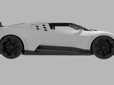 bugatti centodieci the white edition Low-poly 3D model
