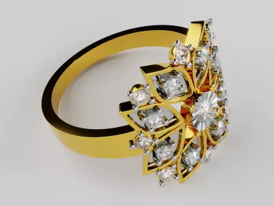 Gold Ring 3D print model 2