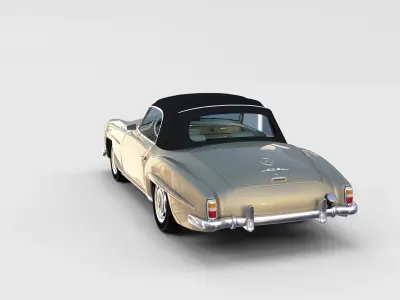 Mercedes 190SL with Interior Soft Top rev 3D model