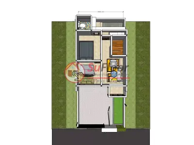 House 5x12m code 572 - Sketchup 3D model 3D model 3D model