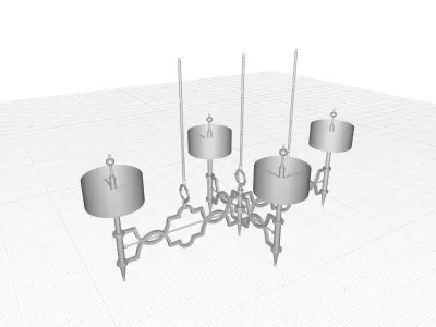Quatrefoil Light Shaded Classic - Traditional Chandelier 3D model
