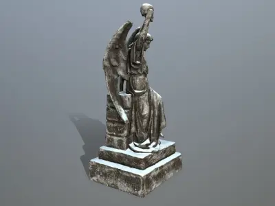 statue 2 of angel Low-poly 3D model