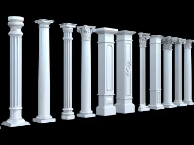 Classical Columns pillar decorate 3d model 3D model