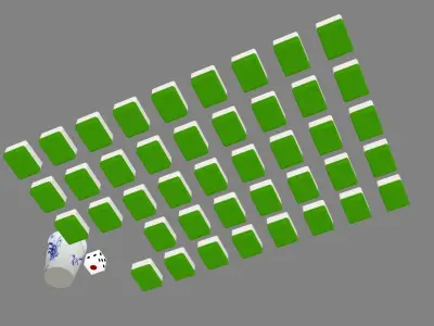 Mahjong and dice Low-poly 3D model
