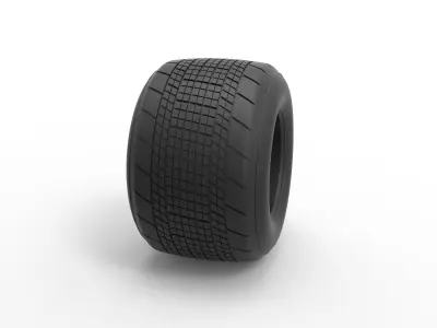 Dirt Sprint racing tire 19 Scale 1 to 25 3D print model