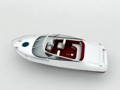 Sport Ski Motor Boat Lowest Detail Low-poly 3D model