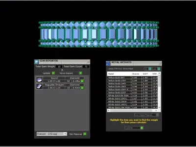 Luxury Baguette  Round Diamond Band Ring 3D Model STL  3D print model