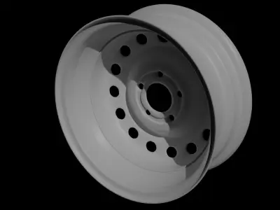 Stamped steel rim 3D model