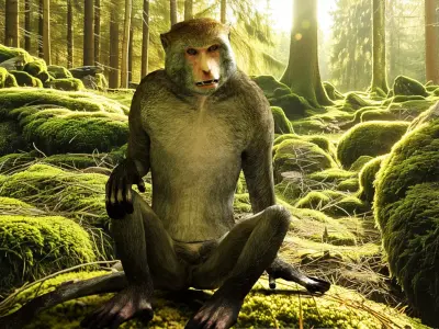 Monkey Low-poly 3D model