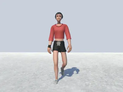 Tennis avatar Girl 1 Rigged Low-poly 3D model