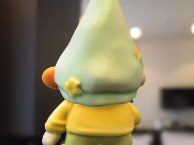 Garden Gnome with Carrot Low-poly 3D model