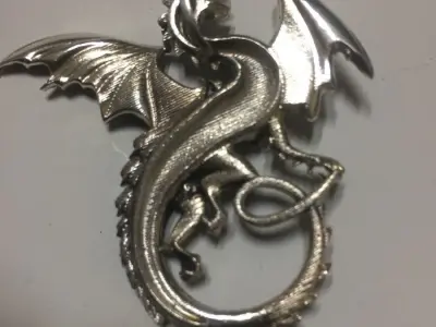 Whitby wyrm Dragon pendant 3D print model