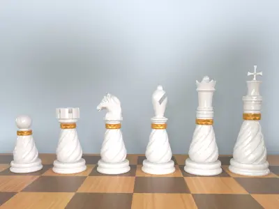  3D Collectible Luxury  Chess Pieces 3D Print Model 3D print model