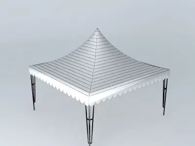 Square Carnival Tent Low Poly Free 3D model