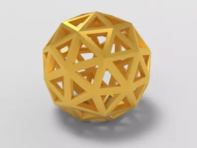 Geodesic Sphere Sacred Geometry Truncated Icosahedron 3D model