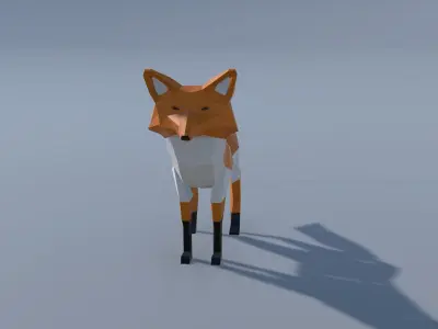 Game Ready Low Poly Animated Fox  Low-poly 3D model