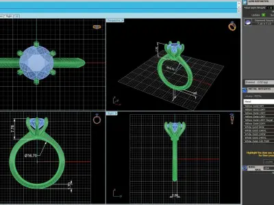Solitaire Diamond Engagement Ring R2 3D print model