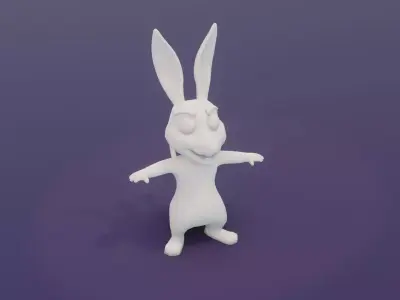 Cartoon Kangaroo Animated and Rigged Base Mesh 3D Model Low-poly 3D model