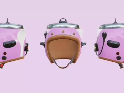 rice cooker helmet 3d model Low-poly 3D model