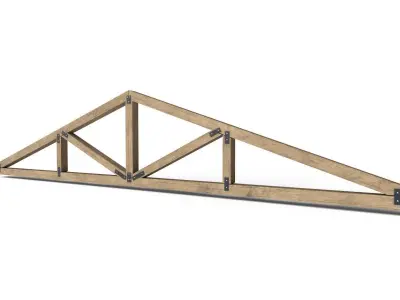 Wooden Roof Truss 04 Low-poly 3D model