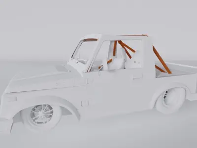 Rollcage Race Car Race Truck 3D Model  Low-poly 3D model