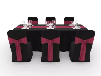 Banquet Table and Chair 126 3D model